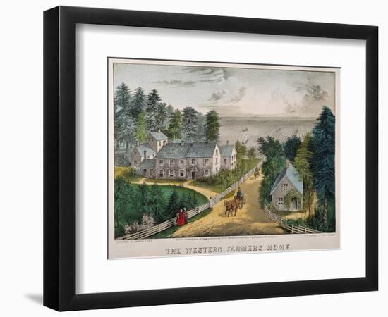 Currier and Ives: Farm House-Currier & Ives-Framed Giclee Print