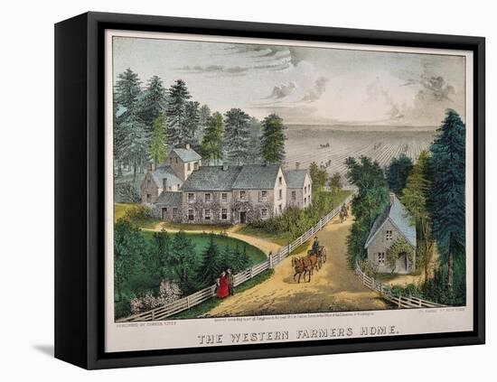 Currier and Ives: Farm House-Currier & Ives-Framed Premier Image Canvas