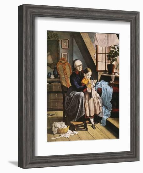 Currier and Ives: Grandmother-Currier & Ives-Framed Giclee Print