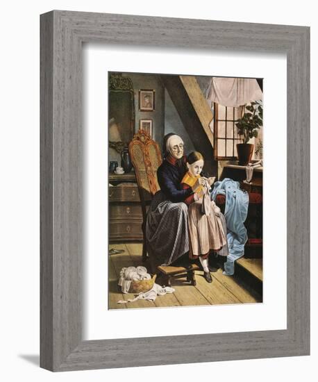 Currier and Ives: Grandmother-Currier & Ives-Framed Giclee Print