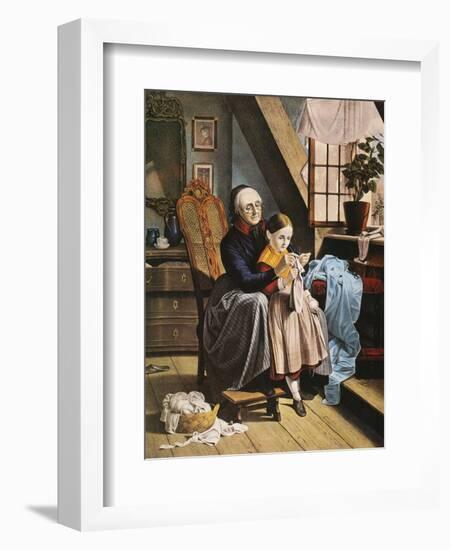 Currier and Ives: Grandmother-Currier & Ives-Framed Giclee Print