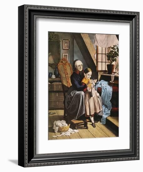 Currier and Ives: Grandmother-Currier & Ives-Framed Giclee Print