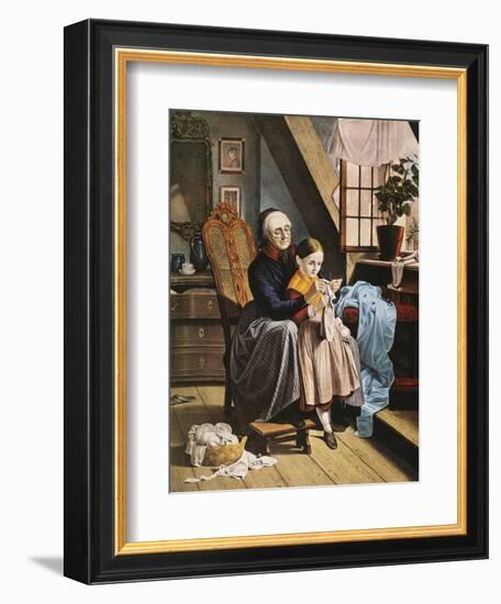 Currier and Ives: Grandmother-Currier & Ives-Framed Giclee Print