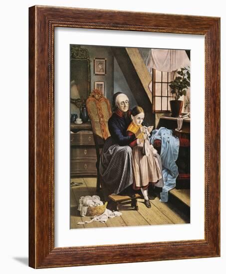 Currier and Ives: Grandmother-Currier & Ives-Framed Giclee Print