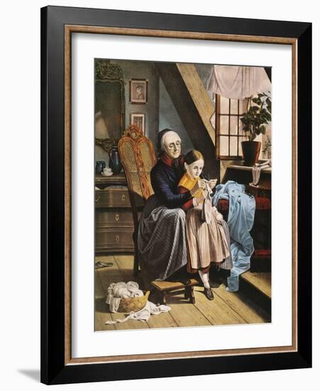 Currier and Ives: Grandmother-Currier & Ives-Framed Giclee Print