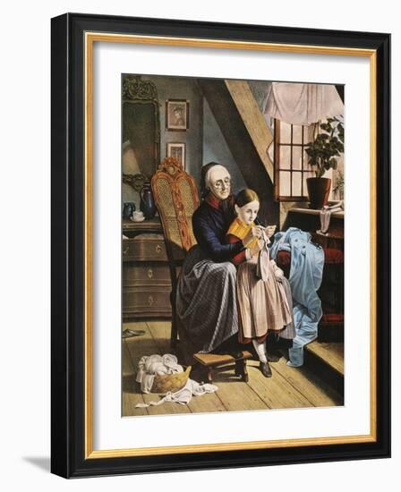 Currier and Ives: Grandmother-Currier & Ives-Framed Giclee Print