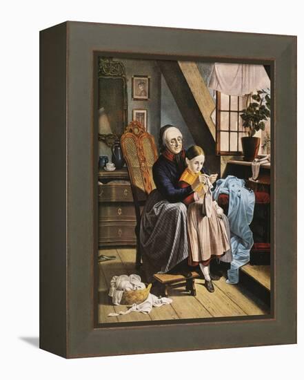 Currier and Ives: Grandmother-Currier & Ives-Framed Premier Image Canvas