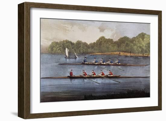 Currier and Ives: Rowing Contest-Currier & Ives-Framed Giclee Print