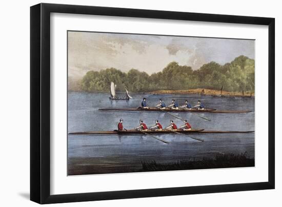 Currier and Ives: Rowing Contest-Currier & Ives-Framed Giclee Print