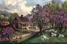 American Homestead in Spring, 1869-Currier & Ives-Giclee Print