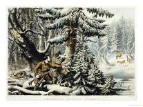 American Winter Sports, Deer Shooting On the Shattagee, 1855-Currier & Ives-Giclee Print