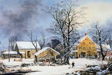 The Road - Winter (Currier and His 2nd Wife, Laura Ormsbee, 1843)-Currier & Ives-Giclee Print