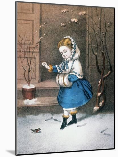 Currier & Ives: Little Snowbird-Currier & Ives-Mounted Giclee Print