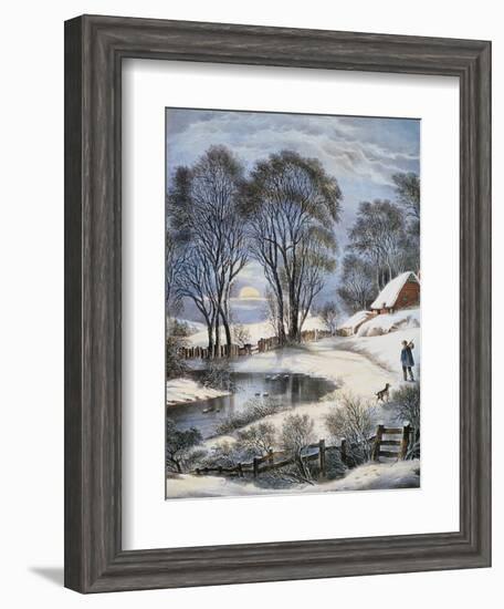 Currier & Ives: Winter Moonlight-Currier & Ives-Framed Giclee Print