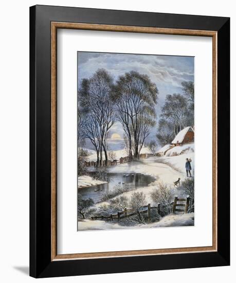 Currier & Ives: Winter Moonlight-Currier & Ives-Framed Giclee Print