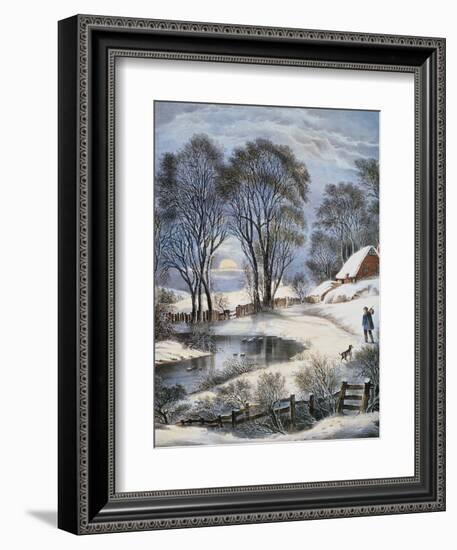 Currier & Ives: Winter Moonlight-Currier & Ives-Framed Giclee Print