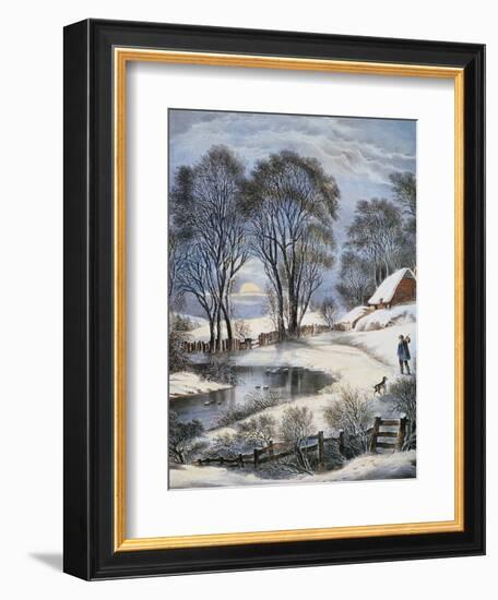 Currier & Ives: Winter Moonlight-Currier & Ives-Framed Giclee Print