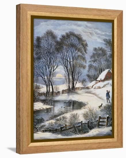 Currier & Ives: Winter Moonlight-Currier & Ives-Framed Premier Image Canvas