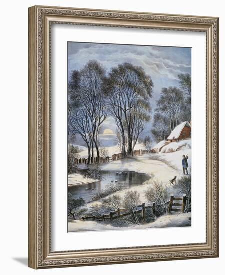 Currier & Ives: Winter Moonlight-Currier & Ives-Framed Giclee Print