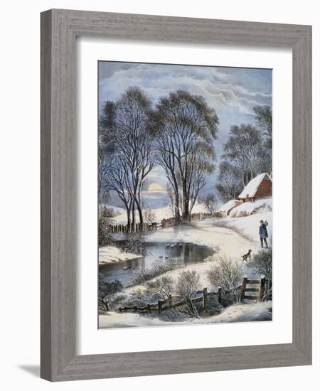 Currier & Ives: Winter Moonlight-Currier & Ives-Framed Giclee Print