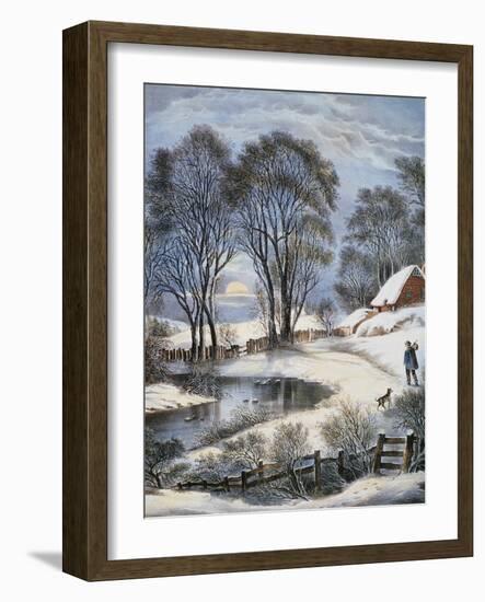 Currier & Ives: Winter Moonlight-Currier & Ives-Framed Giclee Print