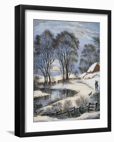 Currier & Ives: Winter Moonlight-Currier & Ives-Framed Giclee Print