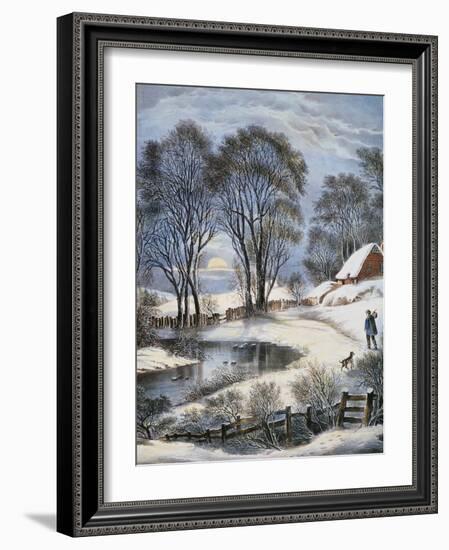 Currier & Ives: Winter Moonlight-Currier & Ives-Framed Giclee Print