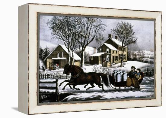 Currier & Ives: Winter Morning-Currier & Ives-Framed Premier Image Canvas