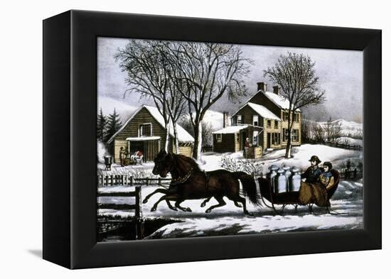 Currier & Ives: Winter Morning-Currier & Ives-Framed Premier Image Canvas