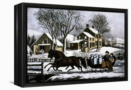 Currier & Ives: Winter Morning-Currier & Ives-Framed Premier Image Canvas