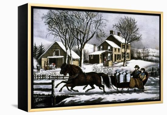 Currier & Ives: Winter Morning-Currier & Ives-Framed Premier Image Canvas