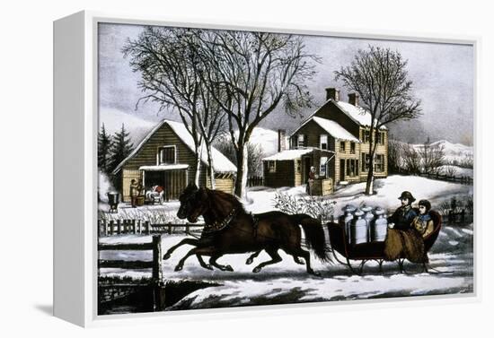 Currier & Ives: Winter Morning-Currier & Ives-Framed Premier Image Canvas