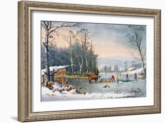 Currier & Ives Winter Scene-Currier & Ives-Framed Giclee Print