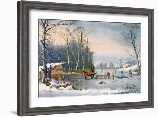 Currier & Ives Winter Scene-Currier & Ives-Framed Giclee Print