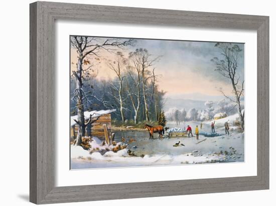 Currier & Ives Winter Scene-Currier & Ives-Framed Giclee Print