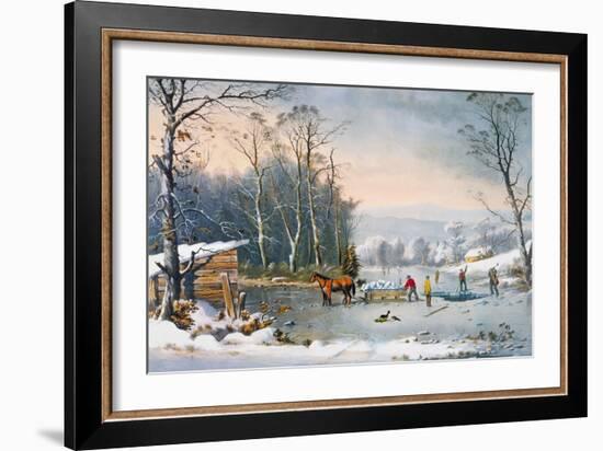 Currier & Ives Winter Scene-Currier & Ives-Framed Giclee Print