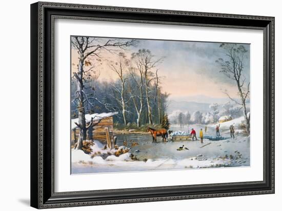 Currier & Ives Winter Scene-Currier & Ives-Framed Giclee Print