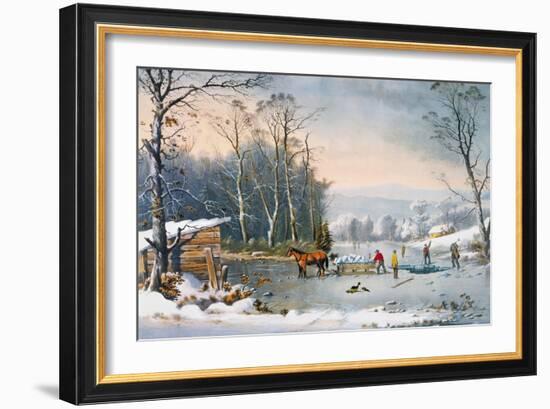 Currier & Ives Winter Scene-Currier & Ives-Framed Giclee Print