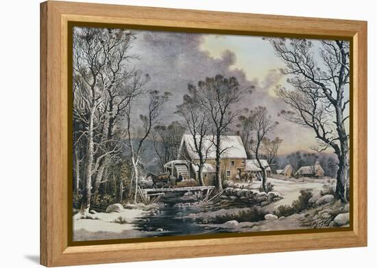 Currier & Ives: Winter Scene-Currier & Ives-Framed Premier Image Canvas