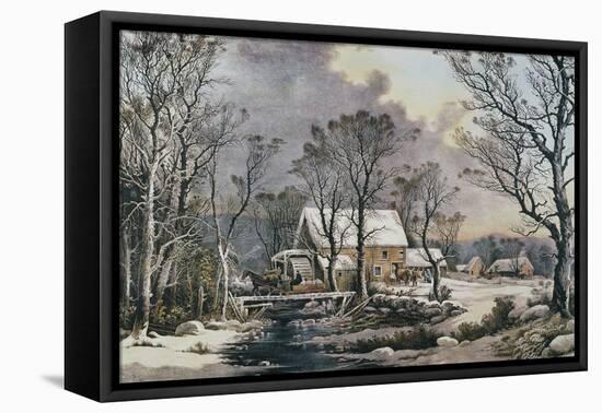 Currier & Ives: Winter Scene-Currier & Ives-Framed Premier Image Canvas