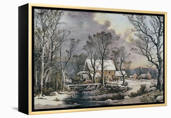 Currier & Ives: Winter Scene-Currier & Ives-Framed Premier Image Canvas