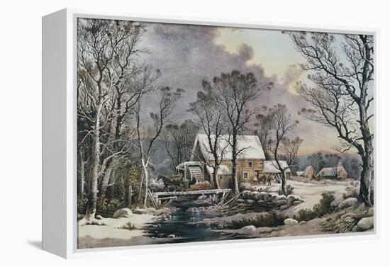 Currier & Ives: Winter Scene-Currier & Ives-Framed Premier Image Canvas