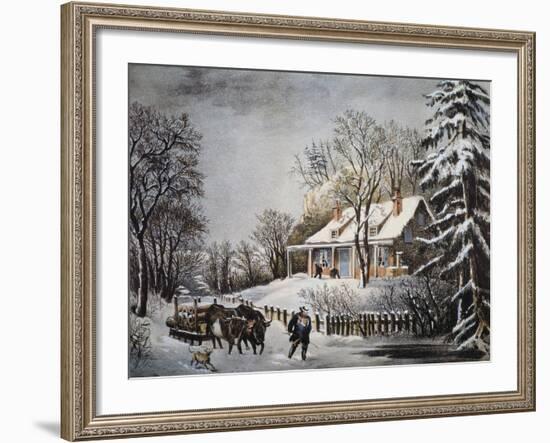 Currier & Ives: Winter Scene-Currier & Ives-Framed Giclee Print