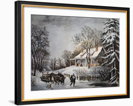 Currier & Ives: Winter Scene-Currier & Ives-Framed Giclee Print