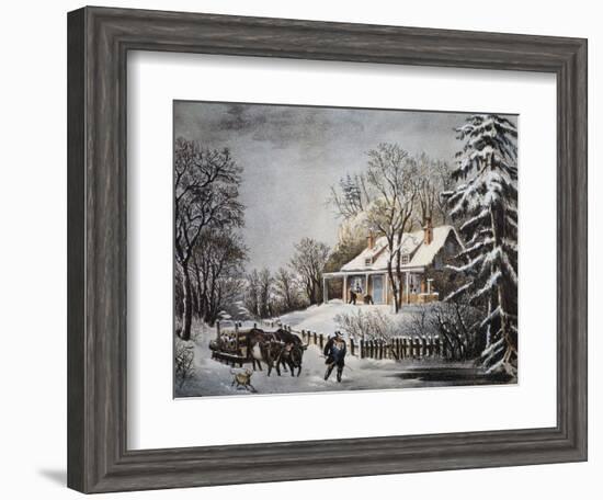 Currier & Ives: Winter Scene-Currier & Ives-Framed Giclee Print