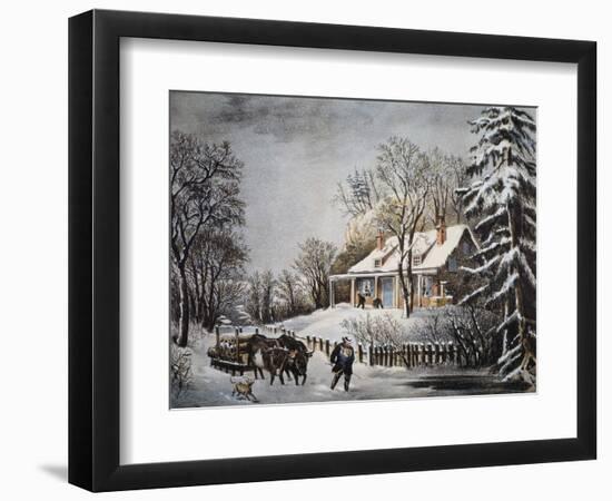 Currier & Ives: Winter Scene-Currier & Ives-Framed Giclee Print