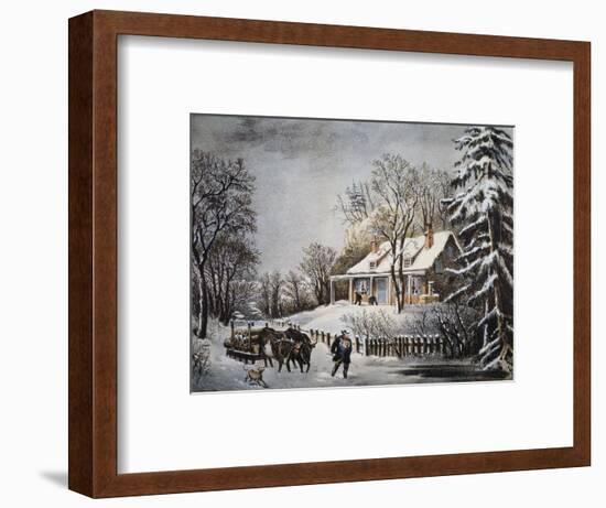 Currier & Ives: Winter Scene-Currier & Ives-Framed Premium Giclee Print