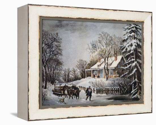 Currier & Ives: Winter Scene-Currier & Ives-Framed Premier Image Canvas