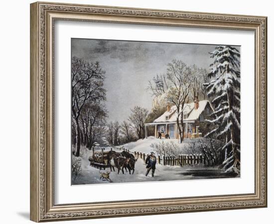 Currier & Ives: Winter Scene-Currier & Ives-Framed Giclee Print