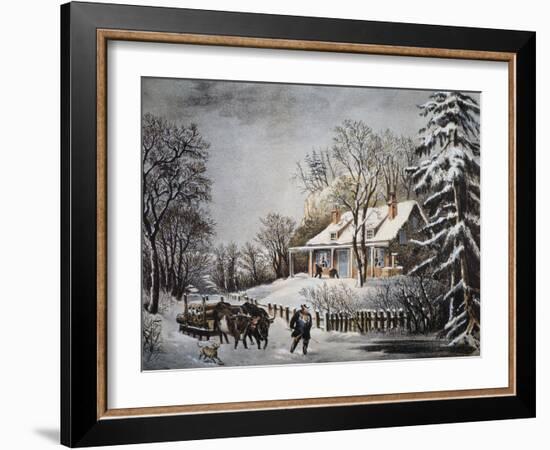 Currier & Ives: Winter Scene-Currier & Ives-Framed Giclee Print